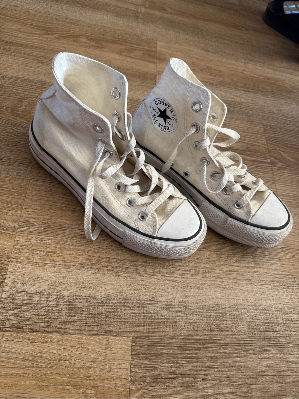 Converse High Top Sneakers - White with Black Trim